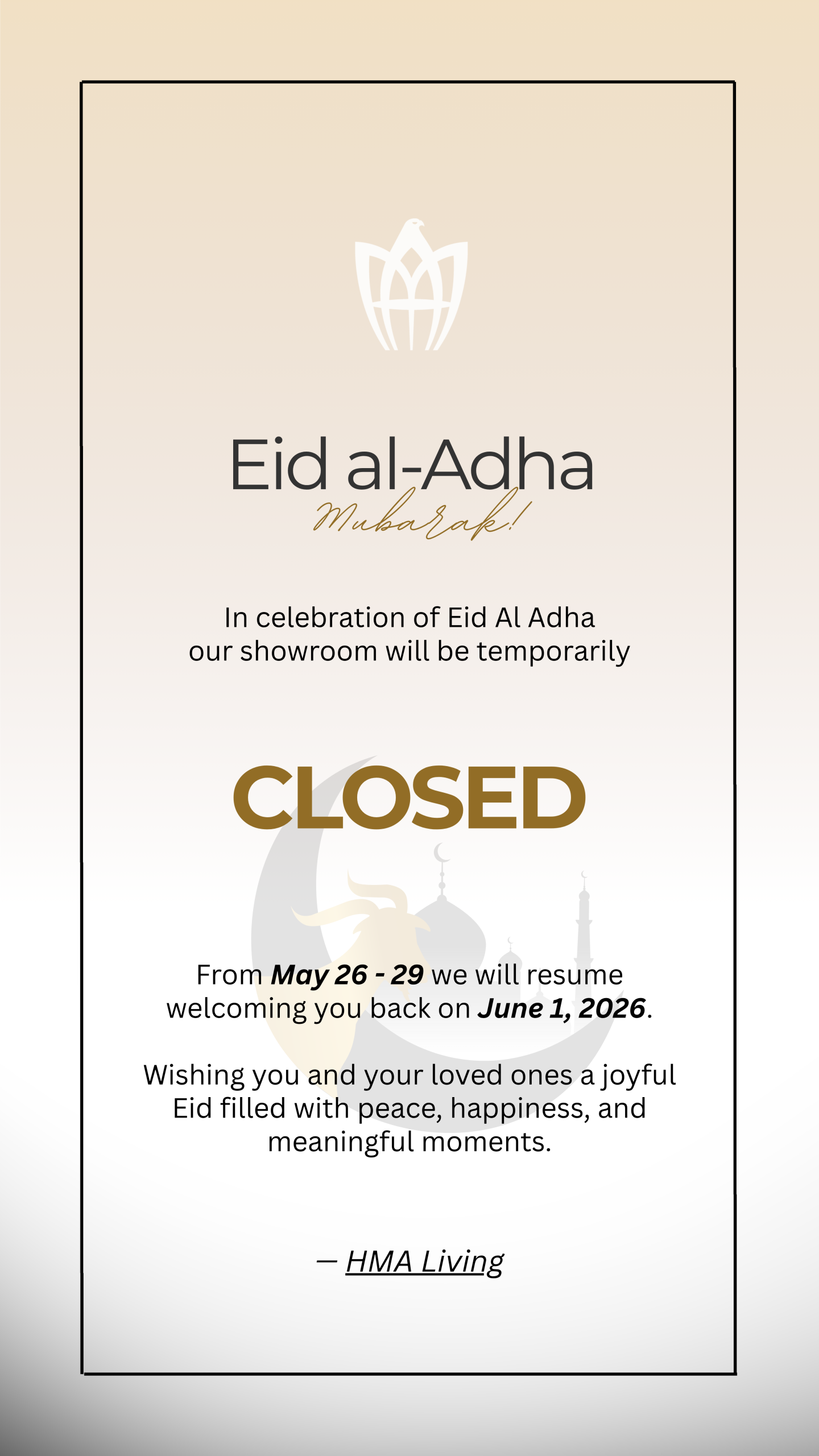 Eid ul Azha Mubarak